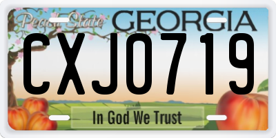 GA license plate CXJ0719
