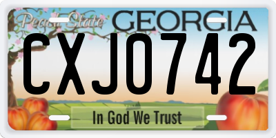 GA license plate CXJ0742