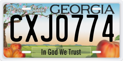 GA license plate CXJ0774