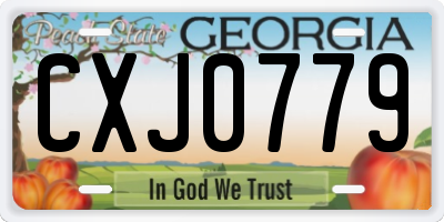 GA license plate CXJ0779