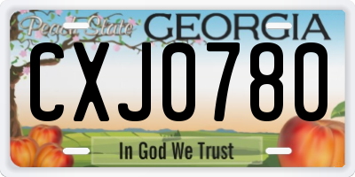 GA license plate CXJ0780