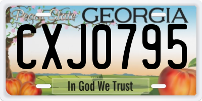 GA license plate CXJ0795