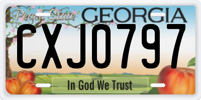 GA license plate CXJ0797