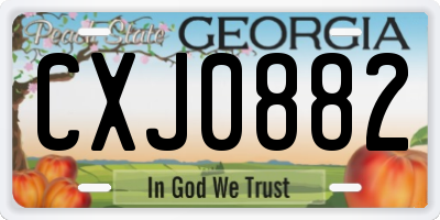 GA license plate CXJ0882