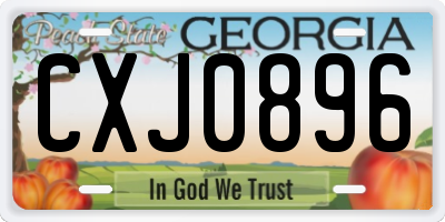 GA license plate CXJ0896