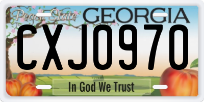 GA license plate CXJ0970