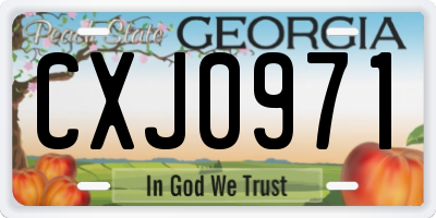 GA license plate CXJ0971