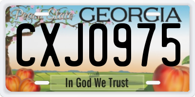 GA license plate CXJ0975