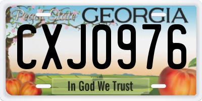 GA license plate CXJ0976