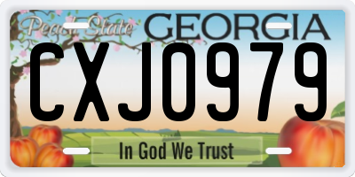 GA license plate CXJ0979