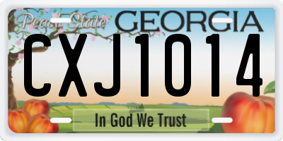 GA license plate CXJ1014