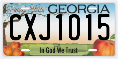 GA license plate CXJ1015
