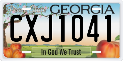 GA license plate CXJ1041