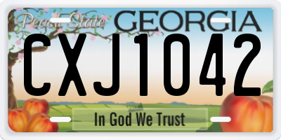 GA license plate CXJ1042