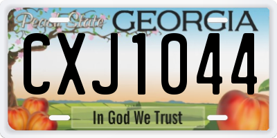 GA license plate CXJ1044