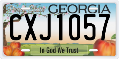 GA license plate CXJ1057