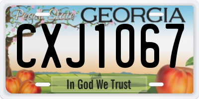 GA license plate CXJ1067