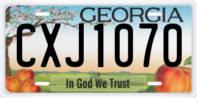 GA license plate CXJ1070