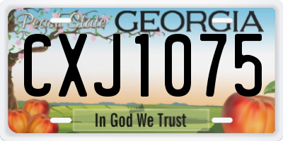 GA license plate CXJ1075