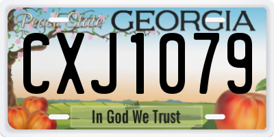 GA license plate CXJ1079