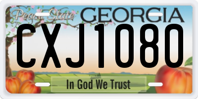 GA license plate CXJ1080