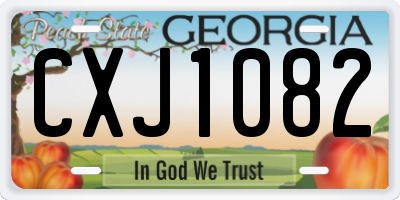 GA license plate CXJ1082