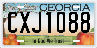 GA license plate CXJ1088