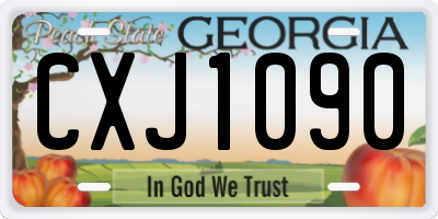 GA license plate CXJ1090