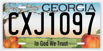 GA license plate CXJ1097
