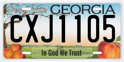 GA license plate CXJ1105