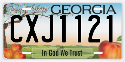 GA license plate CXJ1121