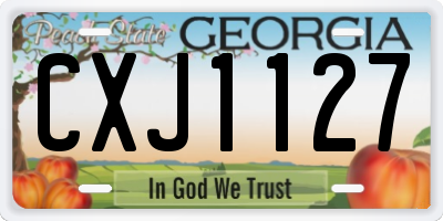 GA license plate CXJ1127
