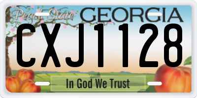 GA license plate CXJ1128