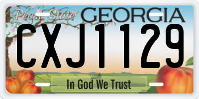 GA license plate CXJ1129