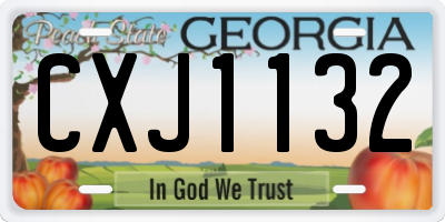 GA license plate CXJ1132