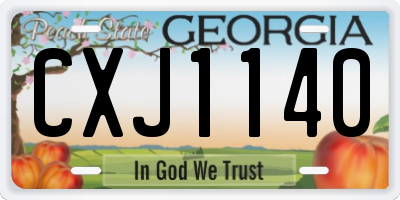 GA license plate CXJ1140