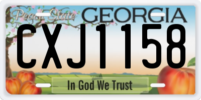 GA license plate CXJ1158