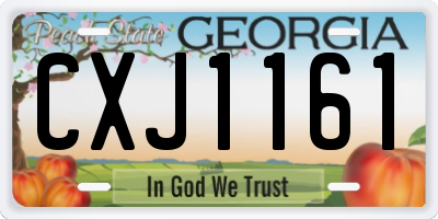 GA license plate CXJ1161