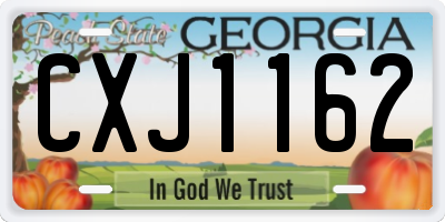 GA license plate CXJ1162