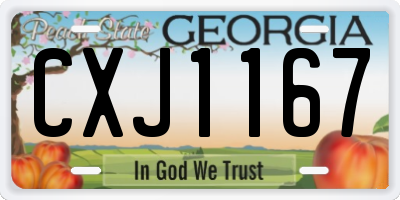 GA license plate CXJ1167