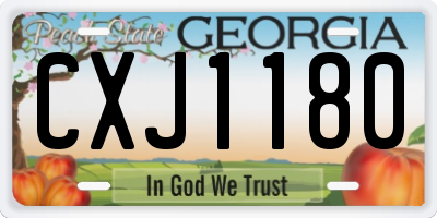 GA license plate CXJ1180