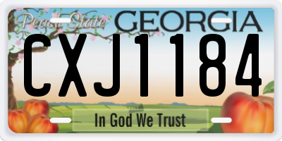 GA license plate CXJ1184