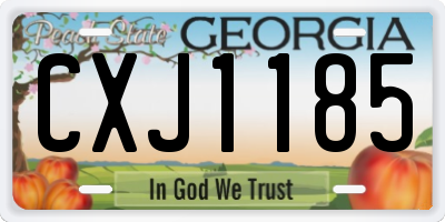 GA license plate CXJ1185