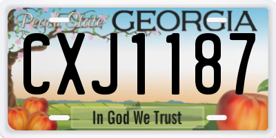 GA license plate CXJ1187