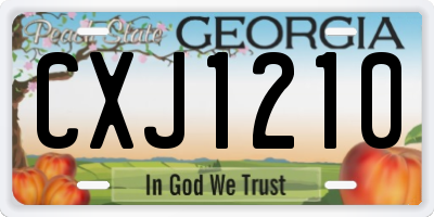 GA license plate CXJ1210