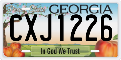 GA license plate CXJ1226
