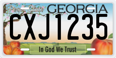 GA license plate CXJ1235