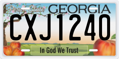 GA license plate CXJ1240