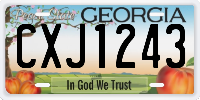 GA license plate CXJ1243