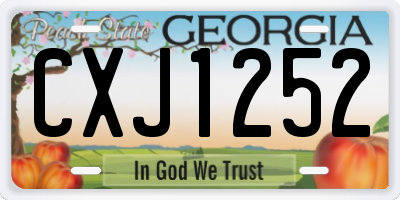 GA license plate CXJ1252